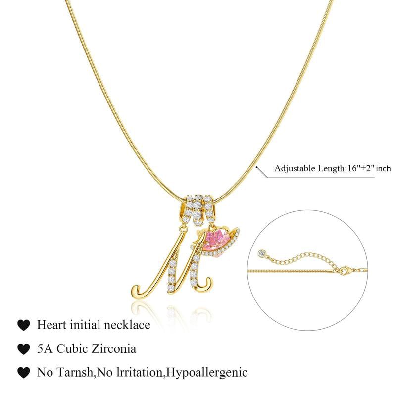 💖Dernier jour : 50 % de réduction ✨ Collier avec pendentif lettre de A à Z et trois breloques🎀