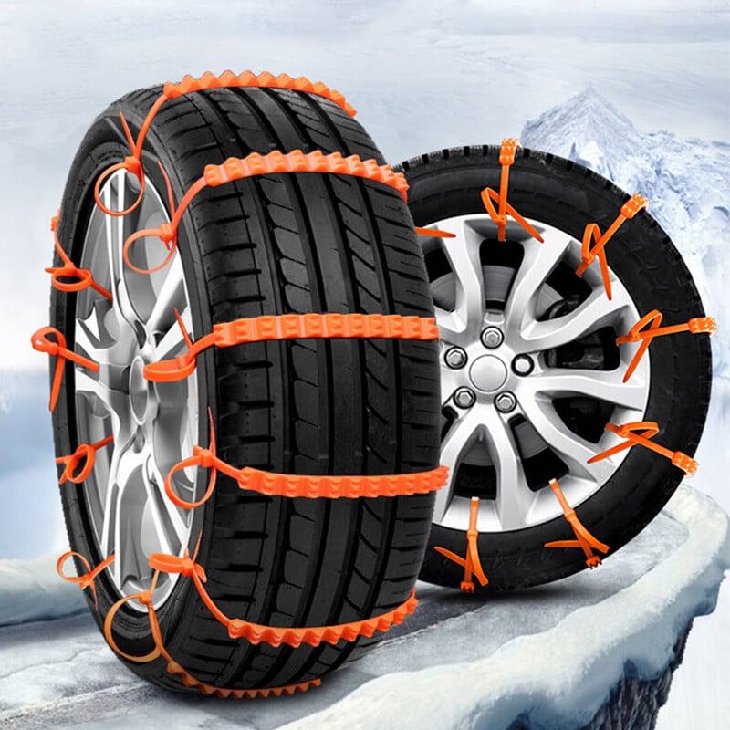 🔥 Dernier Jour de Promo ! ✨ Chaînes Antidérapantes Voiture - Nylon Résistant à -35°C, Installation Express 10s, Sécurité Toutes Routes Glissantes ❄️🚗