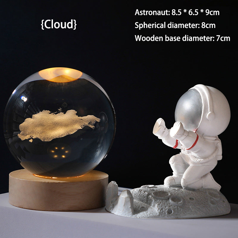 Lampe de décoration de veilleuse boule de cristal galaxie 3D de Pâques (50 % de réduction)