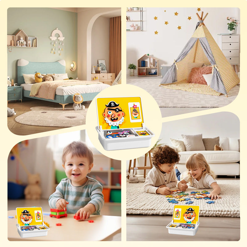 🧩 50% DE RÉDUCTION ! 🎨 Boîte à Puzzle Magnétique Enfant - Jeu Éducatif avec Planche à Dessin et Pièces Colorées 🖍️📦