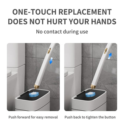 📢📢50 % de réduction !! ⏰ Ensemble de Brosses de Toilette Jetables à Fixation Murale – Hygiénique, Élégant & Gain de Place