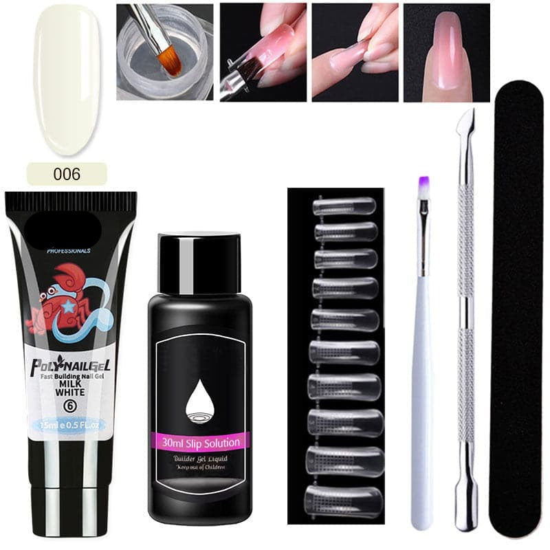 Gel d'extension cristal pour nail art (lot de 7)