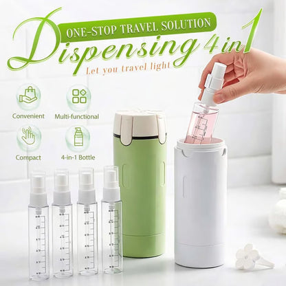 📢📢50 % de réduction ! 🧳Flacons distributeurs rechargeables 4 en 1 pour le voyage – Compact, étanche & ultra-pratique ✈️🧴