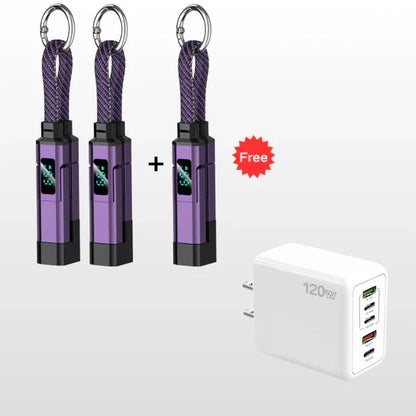 🔥PROMOTION EXCEPTIONNELLE : 50 % DE RÉDUCTION🔥Câble de recharge 4-en-1 avec écran numérique et porte-clés