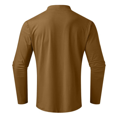 T-shirt à manches longues et col montant pour hommes
