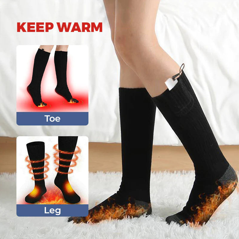 Chaussettes chauffantes rechargeables