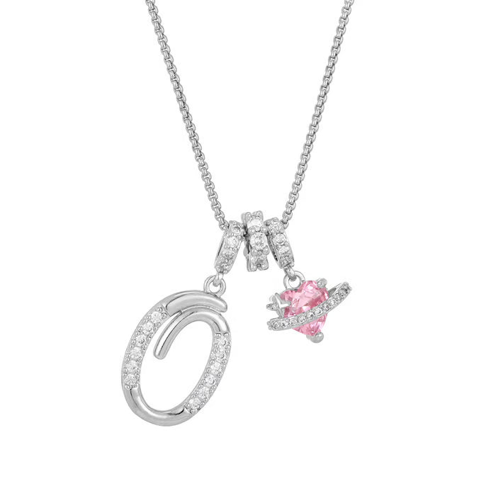 💖Dernier jour : 50 % de réduction ✨ Collier avec pendentif lettre de A à Z et trois breloques🎀