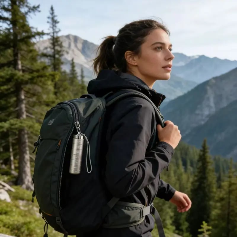 📢📢50 % de réduction !! ⏰Boîte à pilules de voyage en métal – Organisateur 7 jours empilable et étanche, grande taille