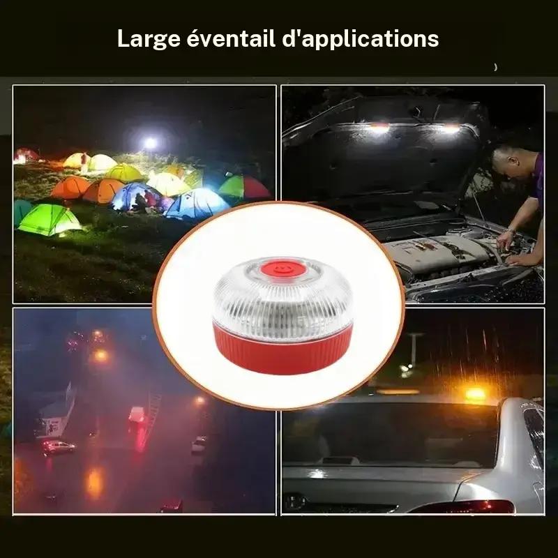 Bande lumineuse stroboscopique V16 avec aimant puissant à la base de la batterie