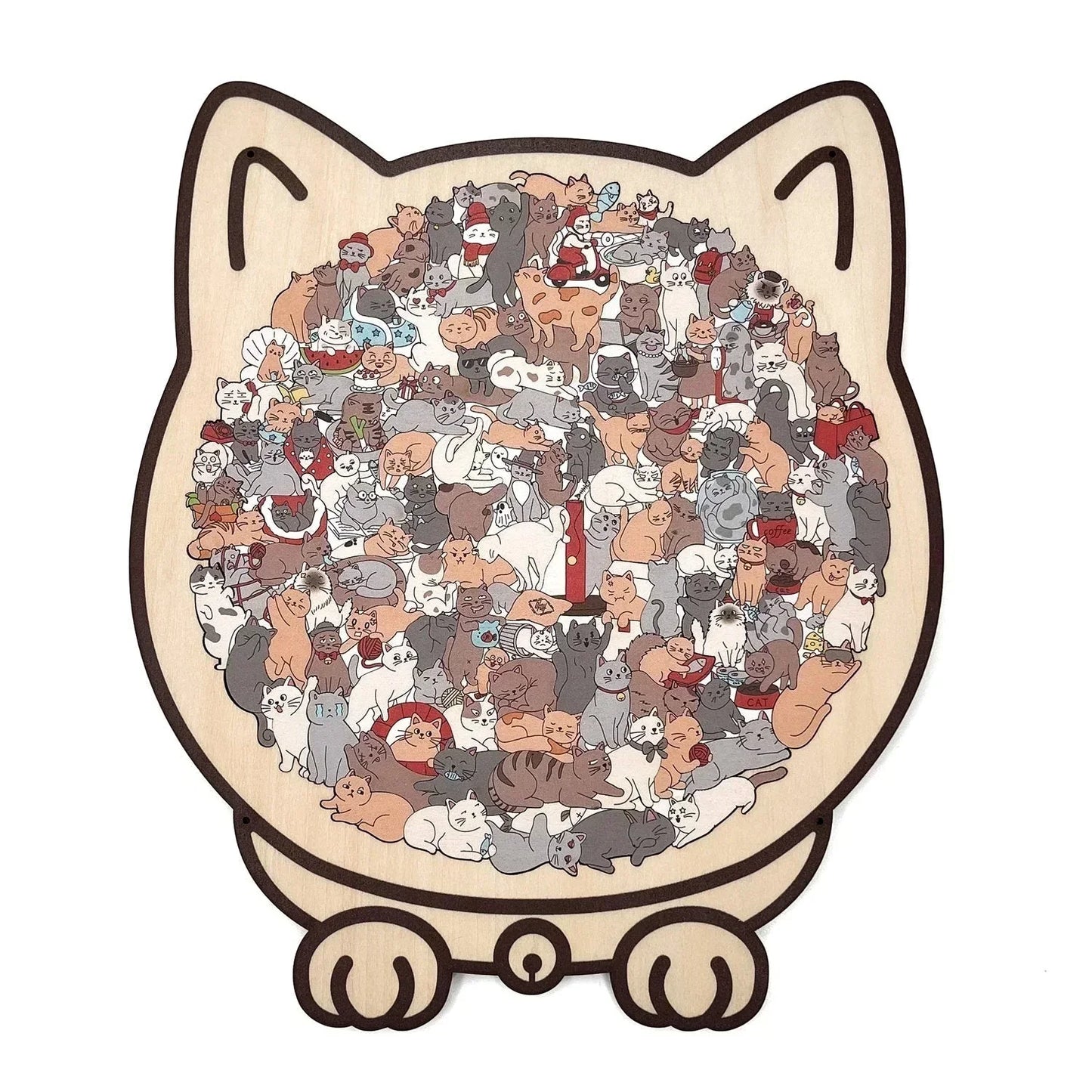 ⏳Spécial à durée limitée⏰Puzzle en bois de 135 pièces en forme de chat😸
