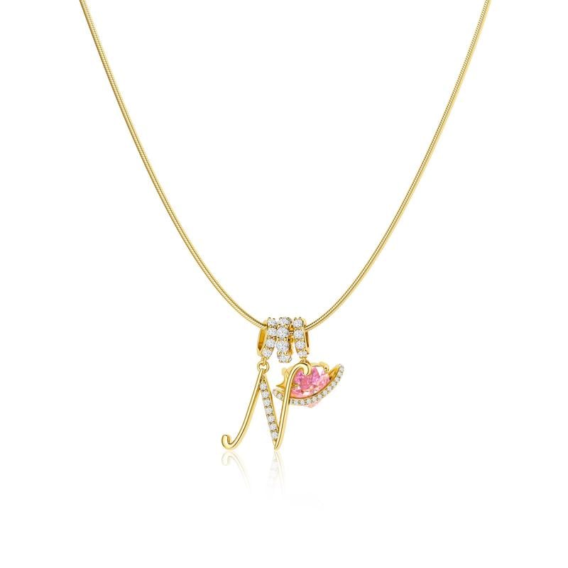 💖Dernier jour : 50 % de réduction ✨ Collier avec pendentif lettre de A à Z et trois breloques🎀