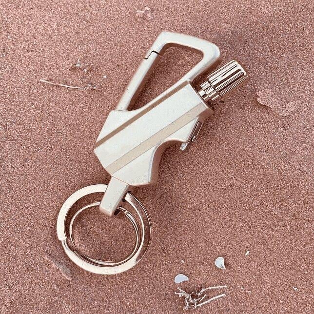 🔥Porte-clés Briquet à Silex💖Étanche, Rechargeable & 10 000 Utilisations | Idéal Survie, Camping & Cadeau