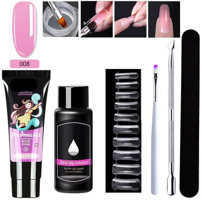 Gel d'extension cristal pour nail art (lot de 7)