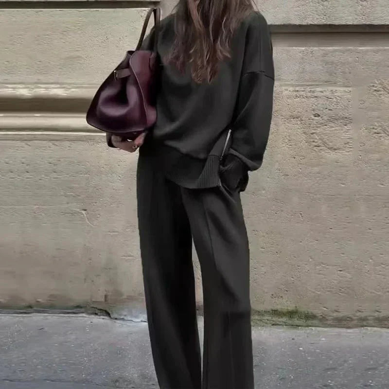 ⏳Limited-time 50% off⏰High-Neck Side-Zip Sweatshirt & Pants Set 👚👖