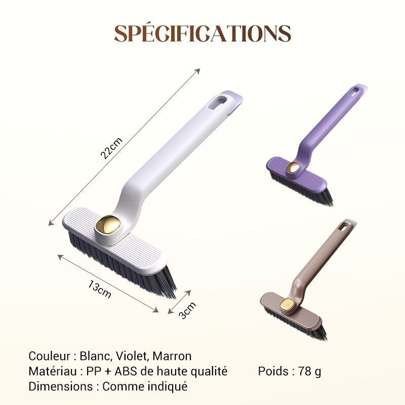 🎁VENTE DU DERNIER JOUR - 50 % DE RÉDUCTION🎁Brosse de nettoyage de crevasses rotative multifonction 3 en 1