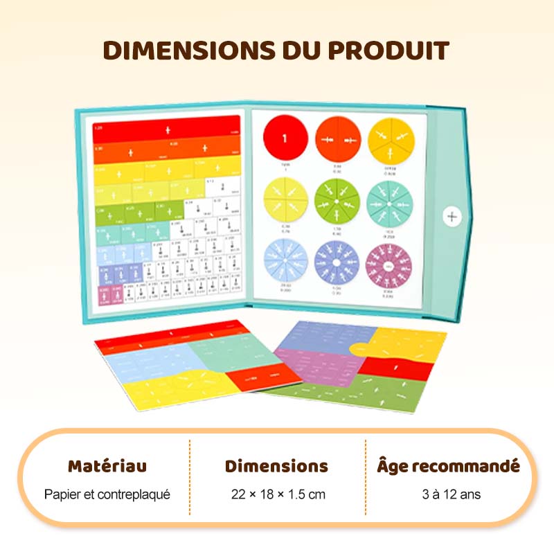 🏆VENTE DU DERNIER JOUR 50 % DE RÉDUCTION💖Puzzle de livre de fractions magnétiques pour enfants