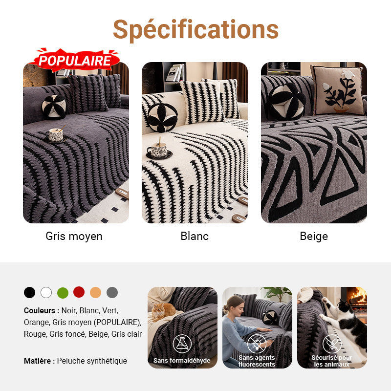 📢📢49% DE RÉDUCTION !!!✨Housse de canapé douce et antidérapante en peluche