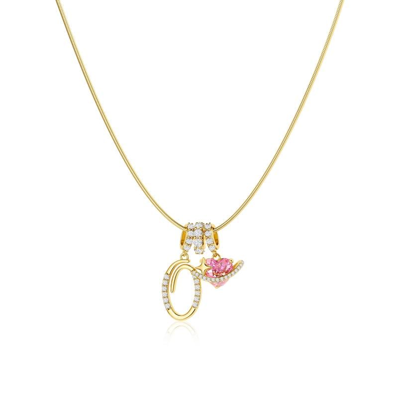 💖Dernier jour : 50 % de réduction ✨ Collier avec pendentif lettre de A à Z et trois breloques🎀