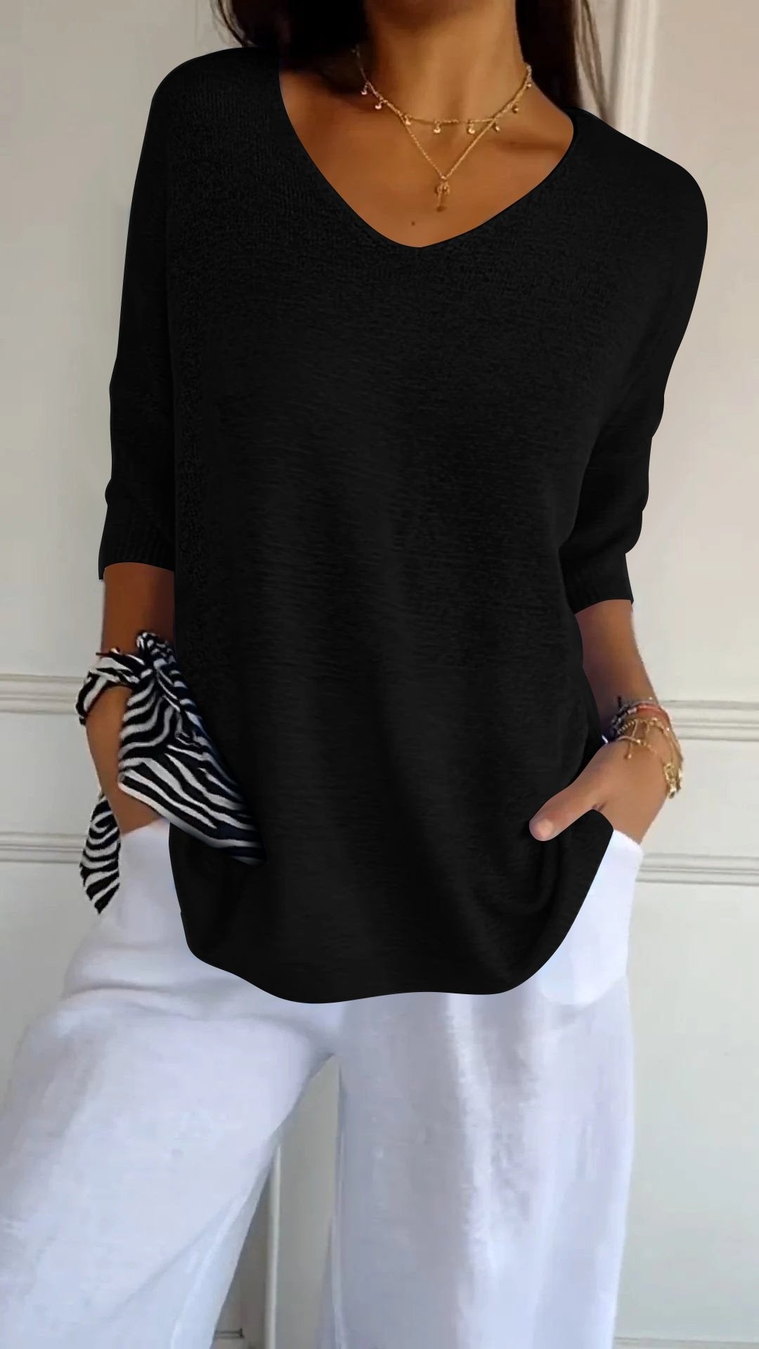 💫 Indispensable 2026 | Haut Polyvalent en Tricot | Style Chic Décontracté 💃【Vente Flash -60%】