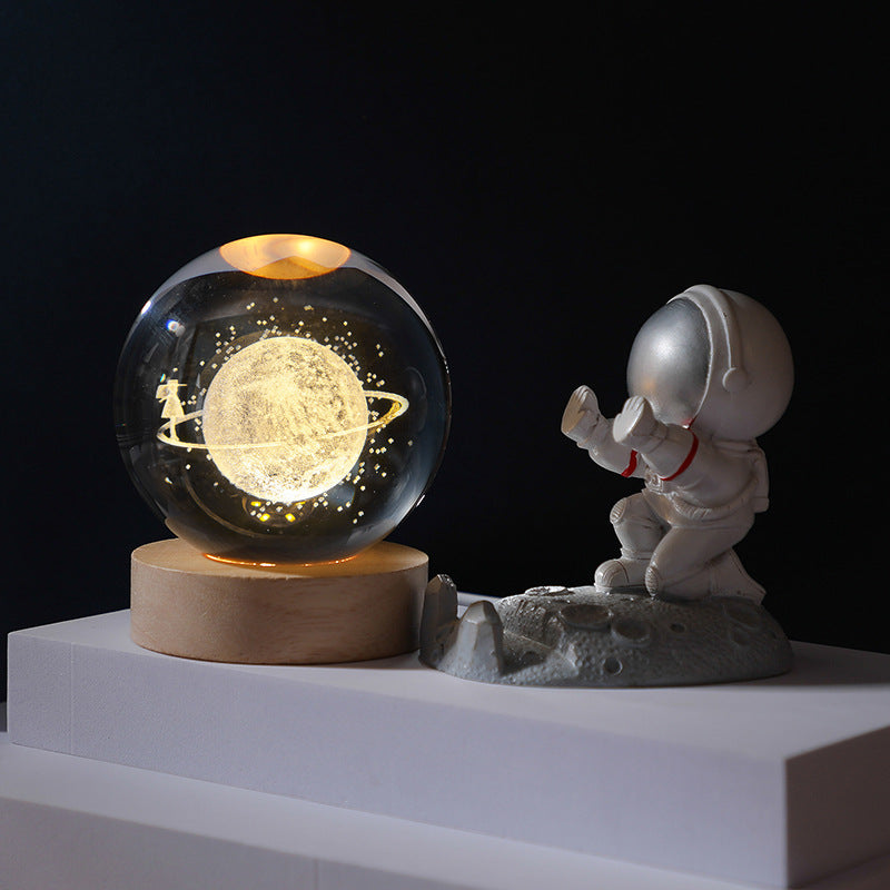 Lampe de décoration de veilleuse boule de cristal galaxie 3D de Pâques (50 % de réduction)