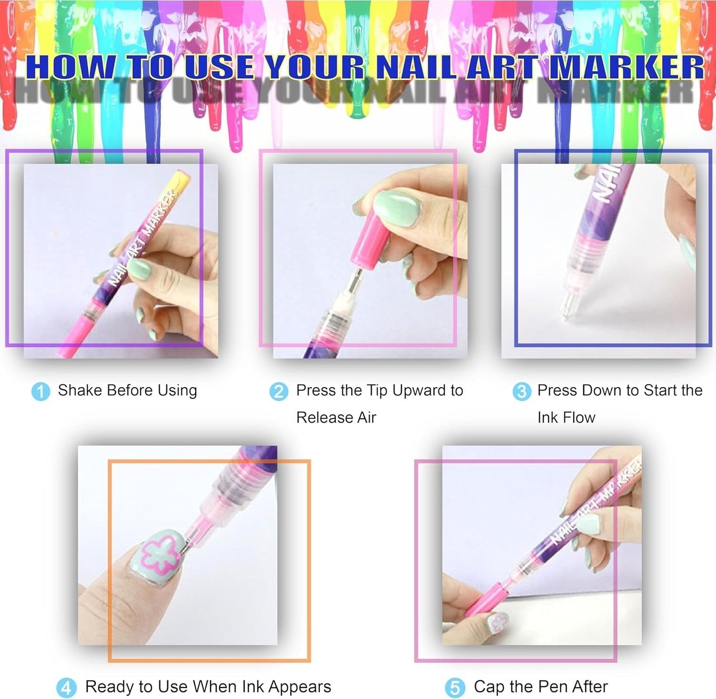 🎁 Soldes exceptionnels à -50 % ⏳🎨 Coffret de 12 stylos pour nail art