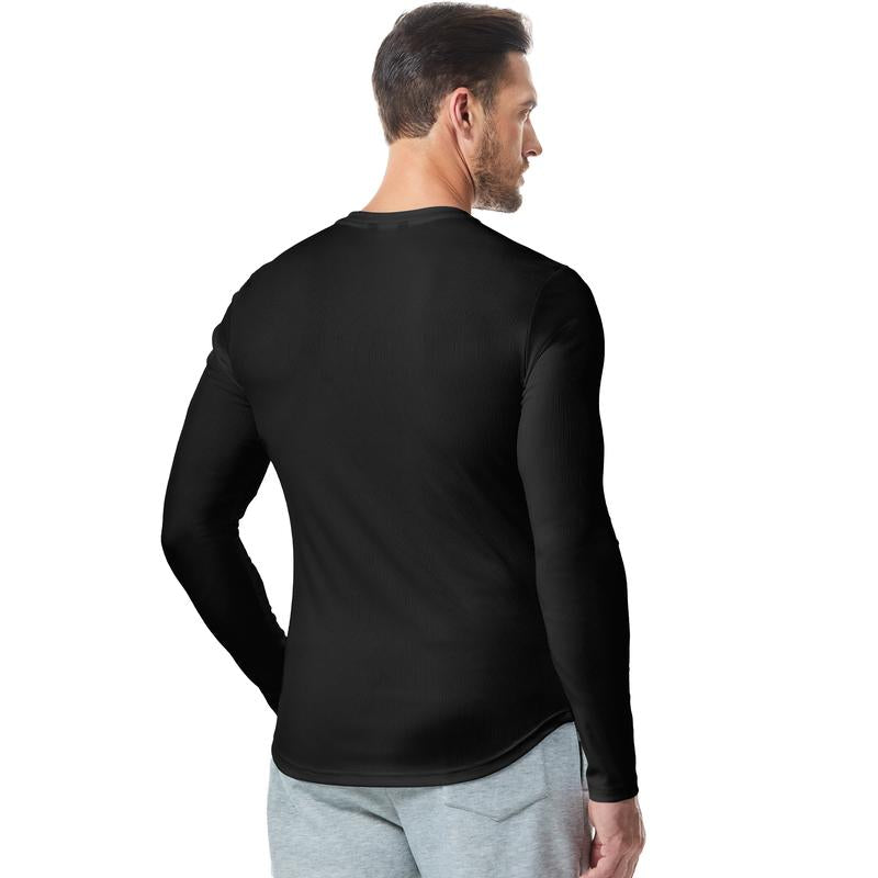 👕Haut côtelé à manches longues à col en V pour homme, pour l’entraînement, le fitness et le sport🛍️