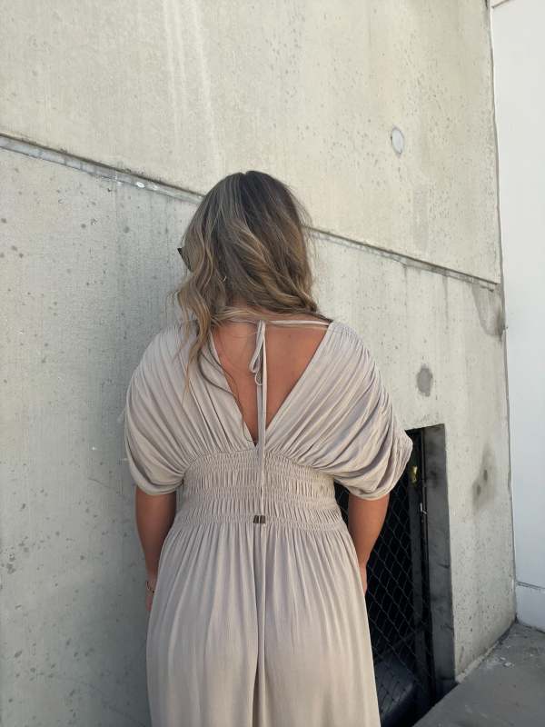 💖2025 Vente limitée - 50% DE RÉDUCTION💗Nouvelle robe longue fendue à col en V sans effort