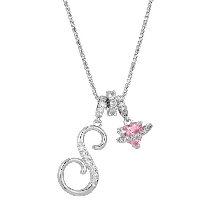 💖Dernier jour : 50 % de réduction ✨ Collier avec pendentif lettre de A à Z et trois breloques🎀