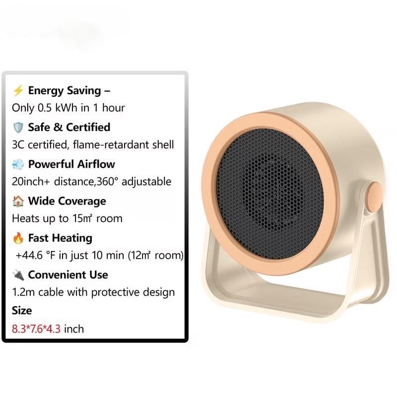 🔥 50% DE RÉDUCTION ! ❄️ Chauffage Instantané Portable – Mini Bureau & Extérieur, Chauffage Rapide & Économe ⚡✨