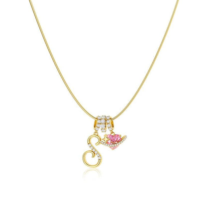 💖Dernier jour : 50 % de réduction ✨ Collier avec pendentif lettre de A à Z et trois breloques🎀