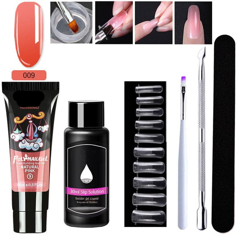 Gel d'extension cristal pour nail art (lot de 7)
