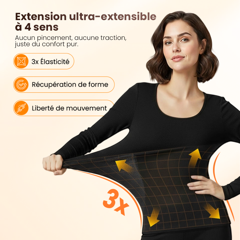 🩲 50% RÉDUCTION DERNIER JOUR! ✨ Sous-vêtements Thermiques Élastiques Sans Couture - Matière Respirante avec Soutien Léger pour un Confort Invisible Toute la Journée 🌸✨
