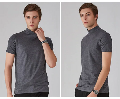 🔈🔈 Soldes 2026 - 50 % DE RÉDUCTION 🎁 T-shirt slim fit à col montant pour homme