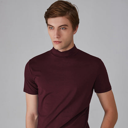 🔈🔈 Soldes 2026 - 50 % DE RÉDUCTION 🎁 T-shirt slim fit à col montant pour homme