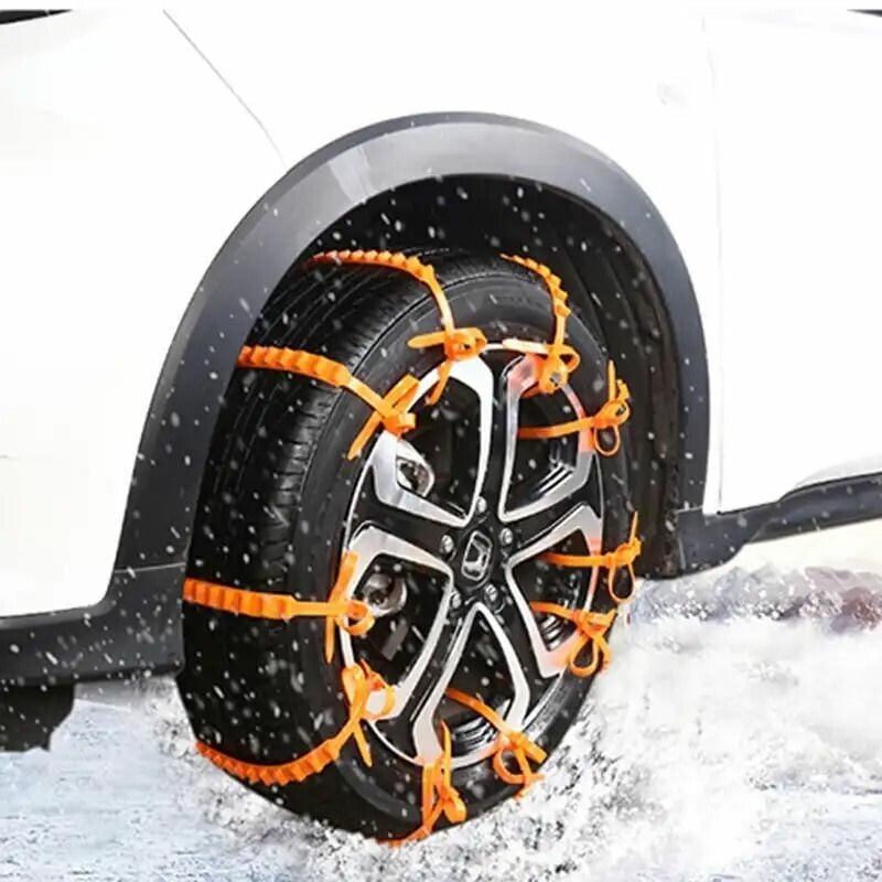 🔥 Dernier Jour de Promo ! ✨ Chaînes Antidérapantes Voiture - Nylon Résistant à -35°C, Installation Express 10s, Sécurité Toutes Routes Glissantes ❄️🚗