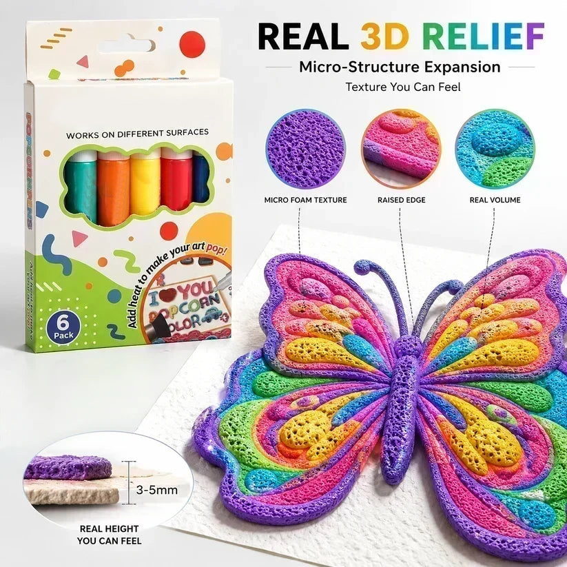 🎄🖊️ Stylos Bubble Popcorn 3D — Dessins Gonflés Magiques