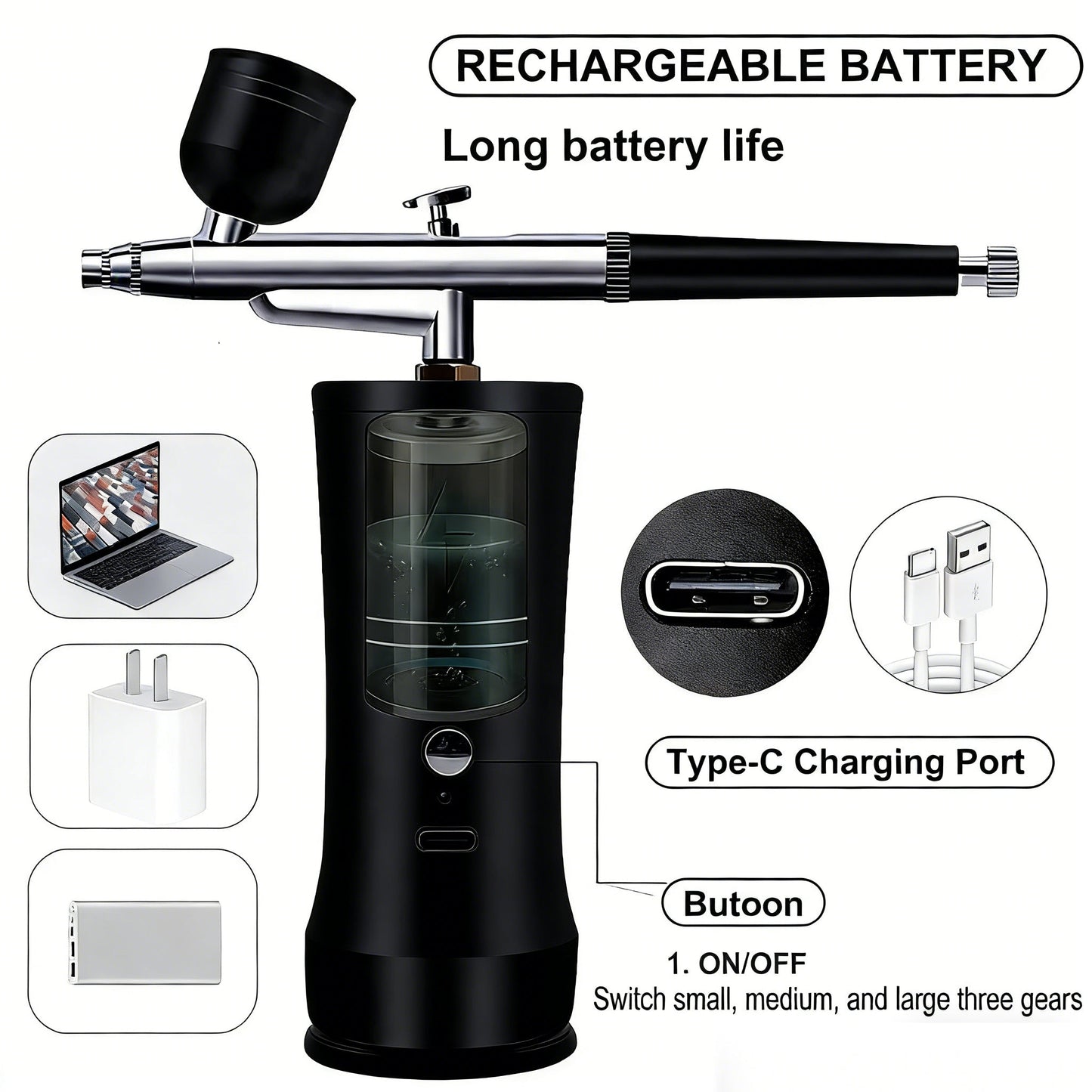 🎨 Kit d’aérographe sans fil avec compresseur – Idéal pour maquillage, modélisme, art et customisation