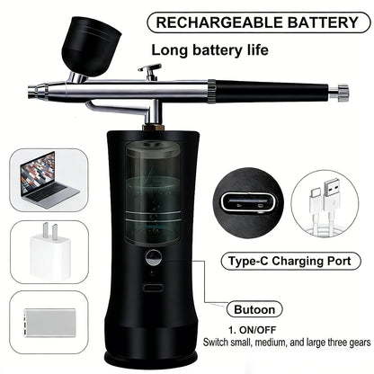 🎨 Kit d’aérographe sans fil avec compresseur – Idéal pour maquillage, modélisme, art et customisation