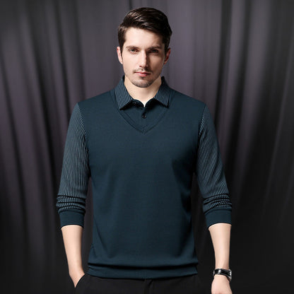 🔥50% DE RÉDUCTION ! 🍂 Chemise à Col Rayé 2 Pièces 👔📦