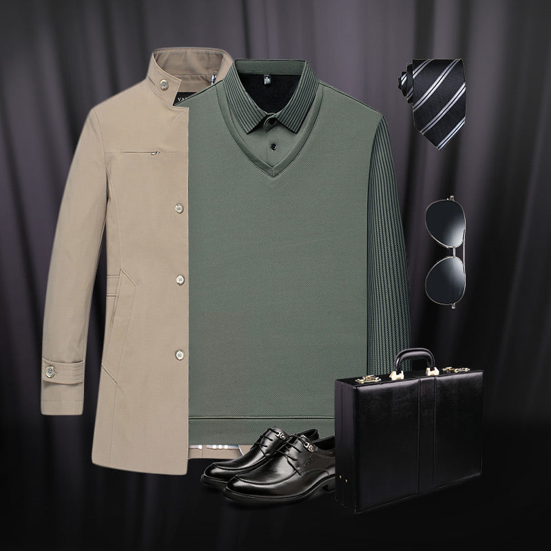🔥50% DE RÉDUCTION ! 🍂 Chemise à Col Rayé 2 Pièces 👔📦