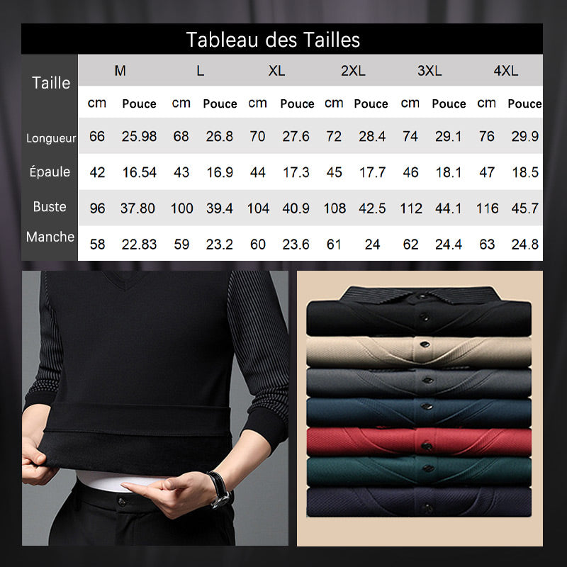 🔥50% DE RÉDUCTION ! 🍂 Chemise à Col Rayé 2 Pièces 👔📦