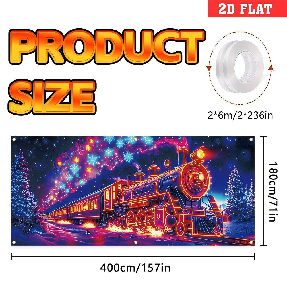🎇🚪Bannière de Noël pour porte de garage activée par les UV, brille dans le noir🔥🎉