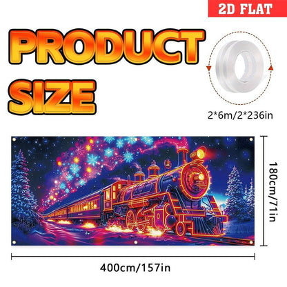 🎇🚪Bannière de Noël pour porte de garage activée par les UV, brille dans le noir🔥🎉