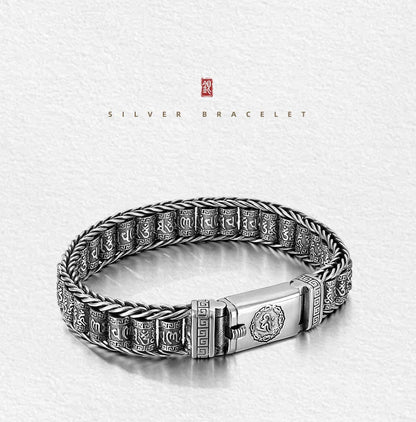 💎 60% DE RÉDUCTION ! 💎 Bracelet Roue de Prière Tibétaine – Argent 925, Porte-Bonheur & Cadeau Saint-Valentin