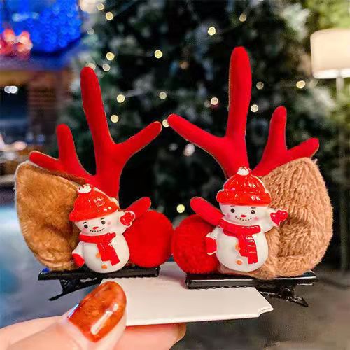Vente chaude de noël- Barrettes de Noël en bois de renne