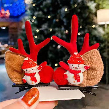 Vente chaude de noël- Barrettes de Noël en bois de renne