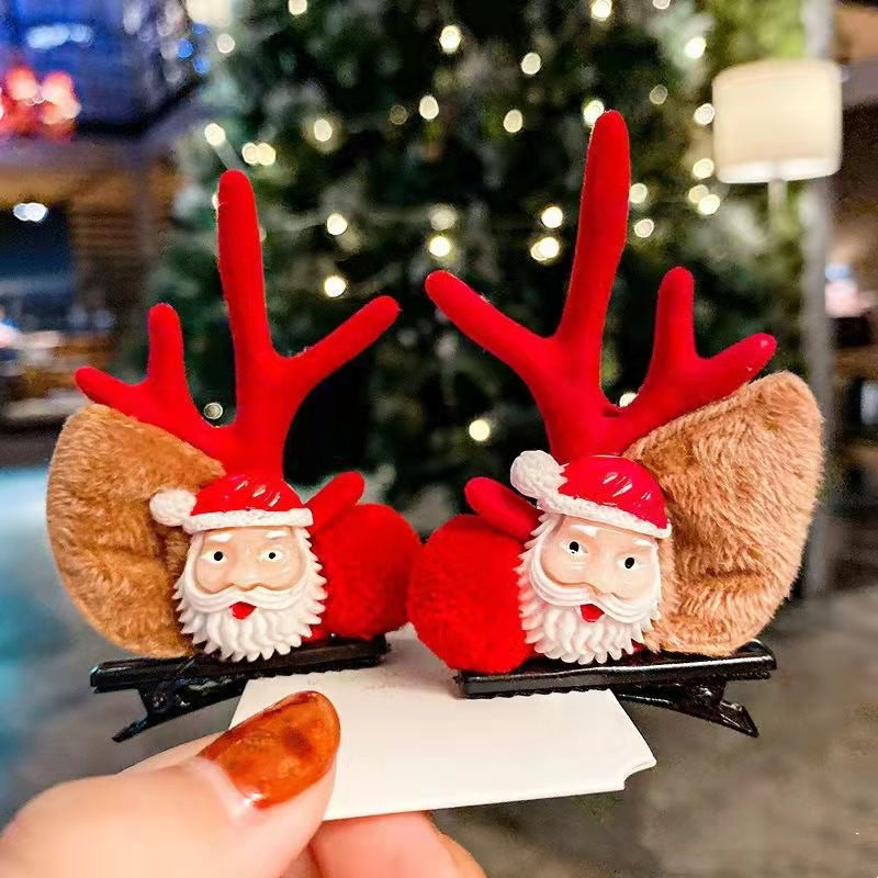 Vente chaude de noël- Barrettes de Noël en bois de renne