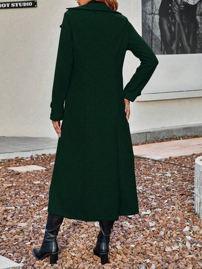 Manteau long chaud à double boutonnage pour femme【Livraison gratuite】