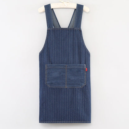 📢 50 % de réduction !!! Tablier adulte ultra-doux en jean – poches spacieuses, dos croisé & broderie tendance 🥐🤍