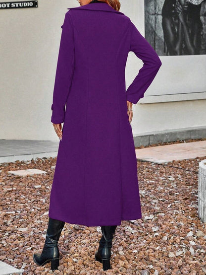 Manteau long chaud à double boutonnage pour femme【Livraison gratuite】